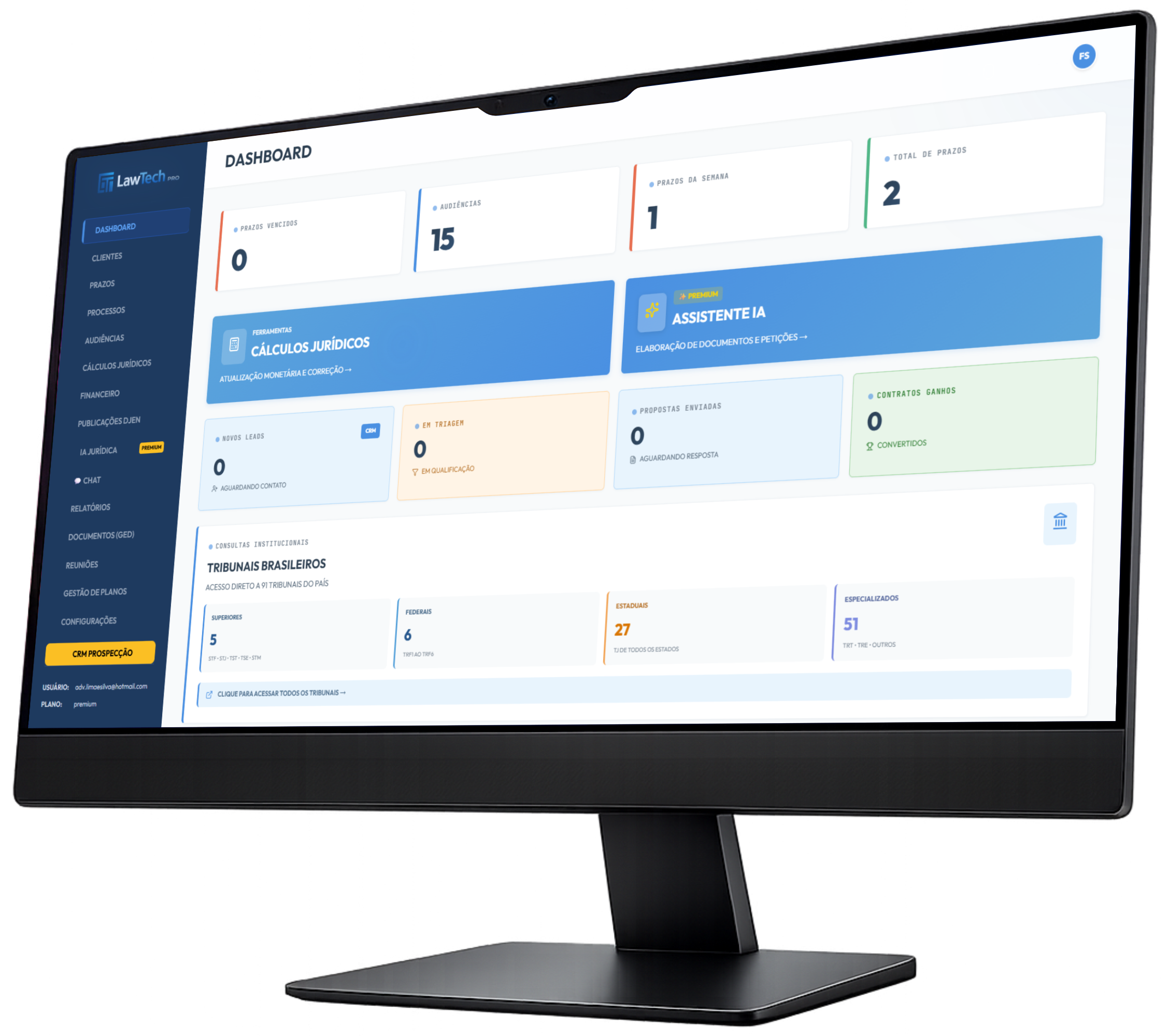 LawTech Pro — sistema jurídico completo
